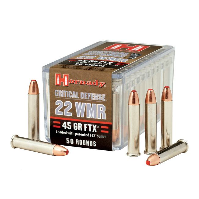 Hornady 22 WMR 45 gr FTX Critical Defense – 50 Rounds