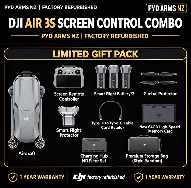 DJI AIR3-S Factory Refurbish full kit.