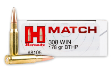 Hornady 308 Win 178gr BTHP Superformance Match Ammunition – 20 ROUNDS