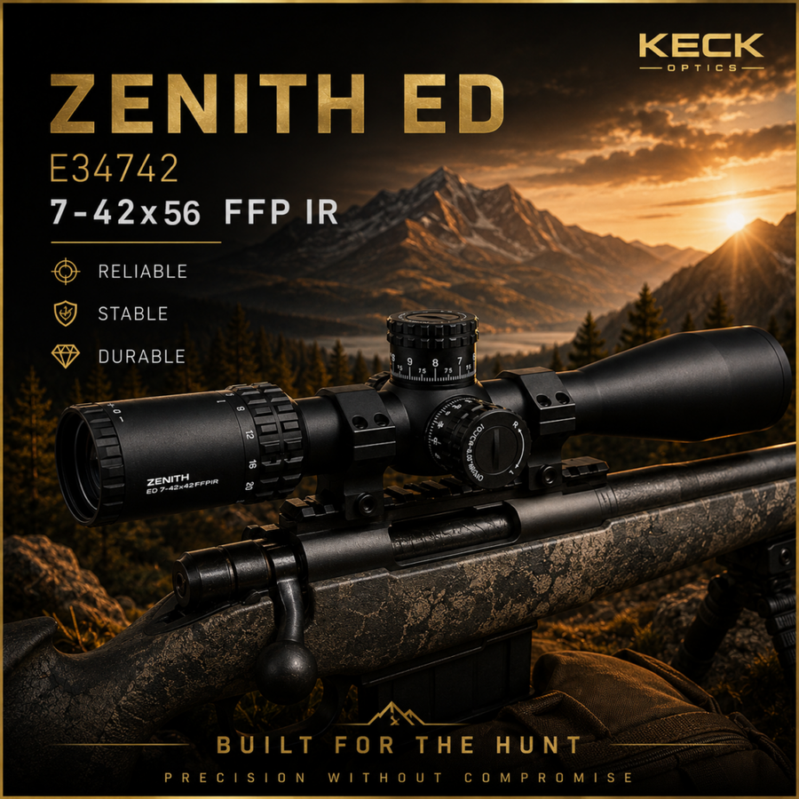 Keck Optics Rifle scope ZENITH ED 7-42×56 FFPIR Tube34mm