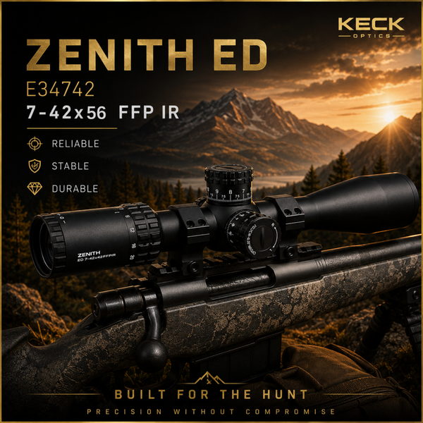 Keck Optics Rifle scope ZENITH ED 7-42×56 FFPIR Tube34mm